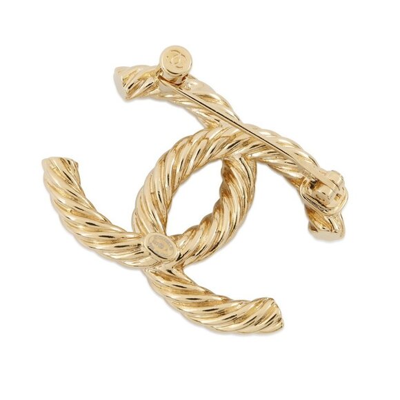 CHANEL CC Logo Brooch Metal/Rhinestone/Faux Pearl Gold - Picture 3 of 10